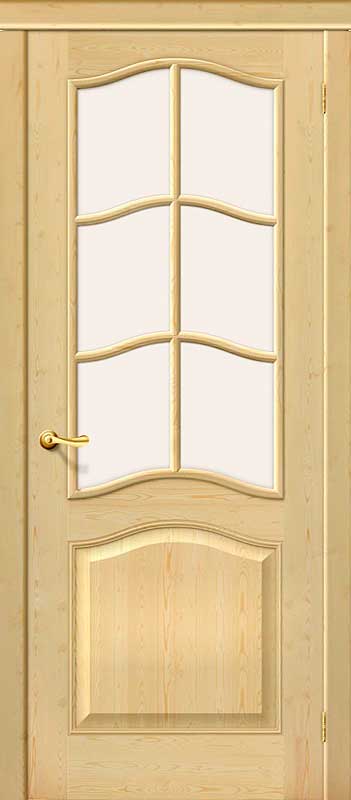 Остекленная межкомнатная дверь Классик, массив сосны, сорт Экстра