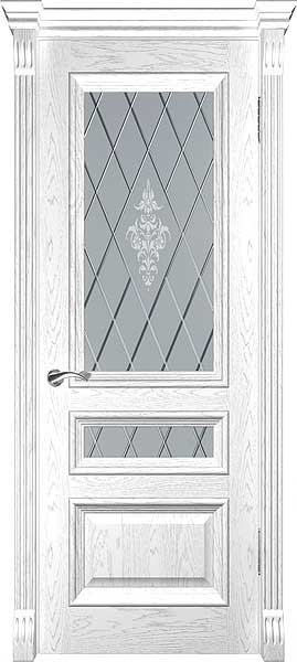 Дверь со стеклом белая эмаль Кардинал-2