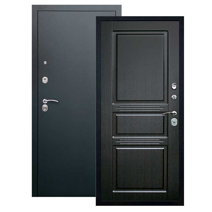 Дверь Сабина панель венге, покрытие черный шелк