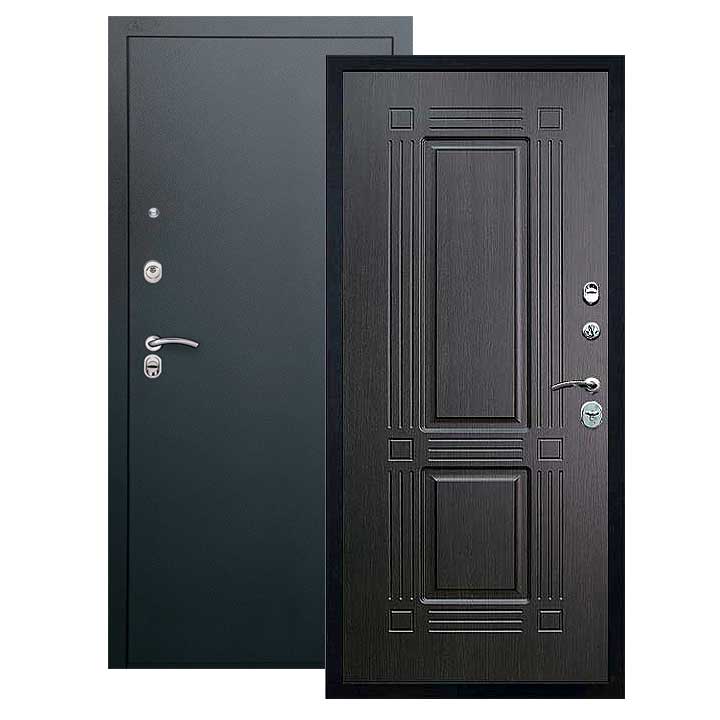 Дверь Триумф панель венге, покрытие черный шелк
