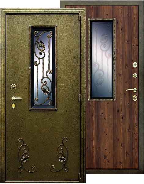 Дверь Юнона с ковкой для частного дома