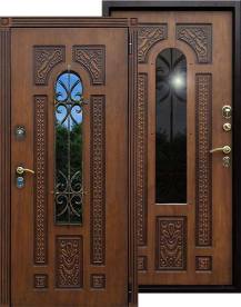Дверь в дом с ковкой ЛАЦИО и панелями винорит.