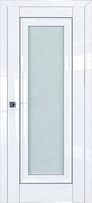 Белая дверь с молдингом серебро 24L