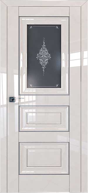 Цвет двери магнолия с молдингом серебро 26L Profil Doors