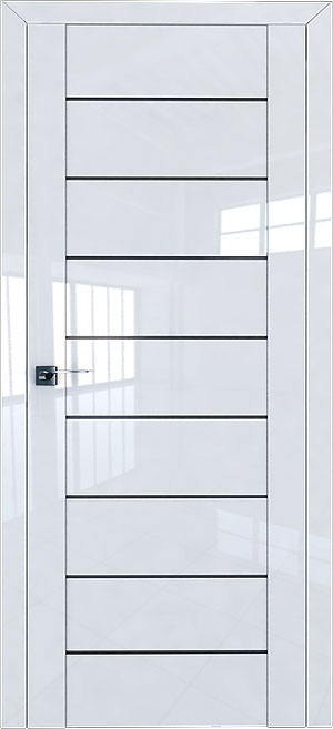 Внутренняя дверь с горизонтальными стеклами 45L белого цвета 