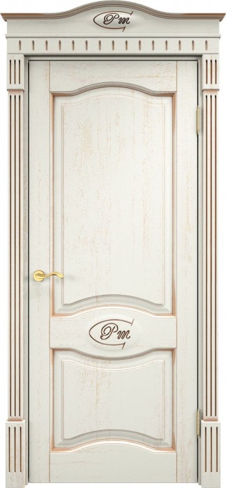 Дубовая дверь из массива, цвет белая эмаль