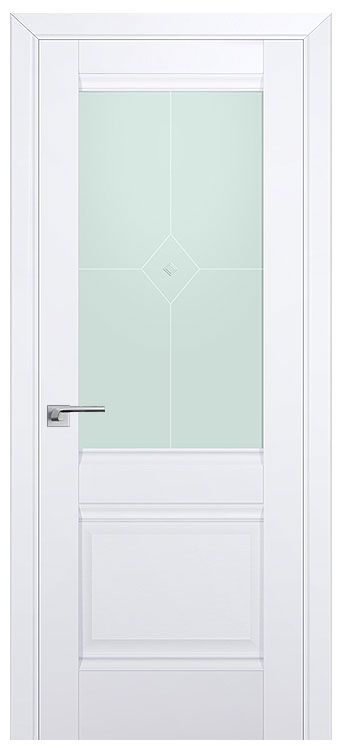 Дверь со стеклом 2U белая аляска