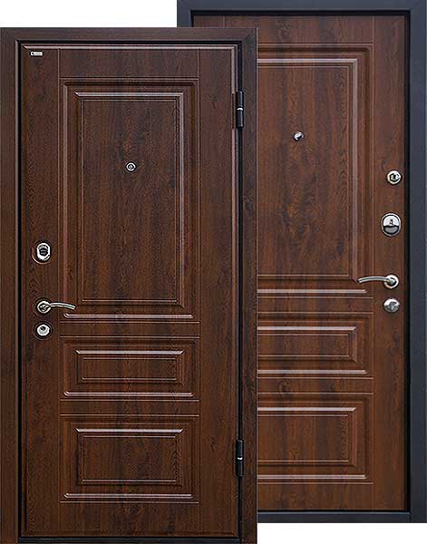 Дверь металлическая цвет орех влагостойкие панели МДФ