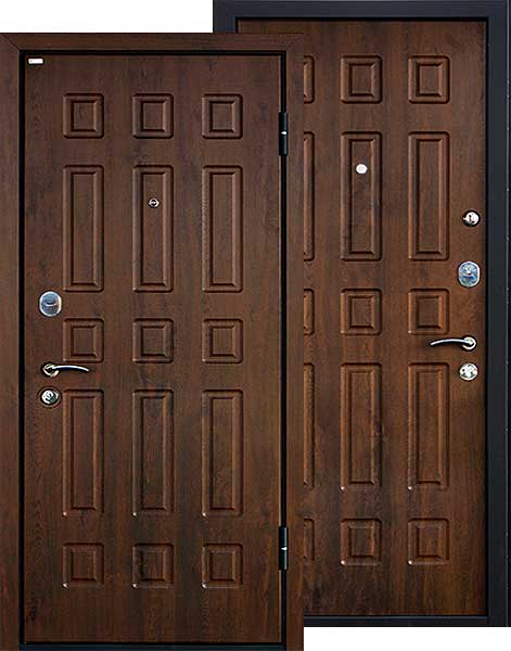 Дверь входная цвет орех с влагостойкими панелями винорит