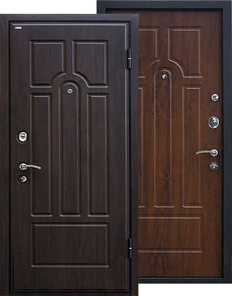 Дверь с панелями винорит цвет венге и орех МВ 5