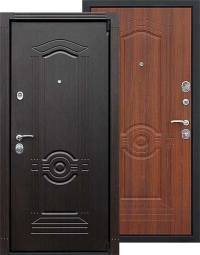Стальная дверь с двумя панелями МДФ венге/ орех "МЕРКУРИЙ"