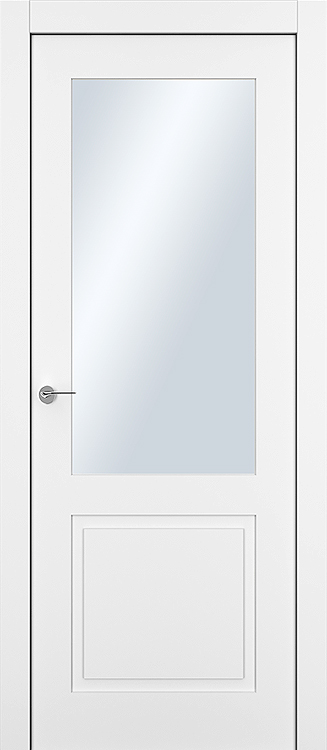 Белая дверь со стеклом Классика 2  "ОФРАМ"
