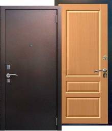 Дверь металлическая в квартиру с панелью натуральный шпон АНЕГРИ