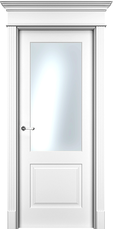 Белая дверь Нафта 2 со стеклом
