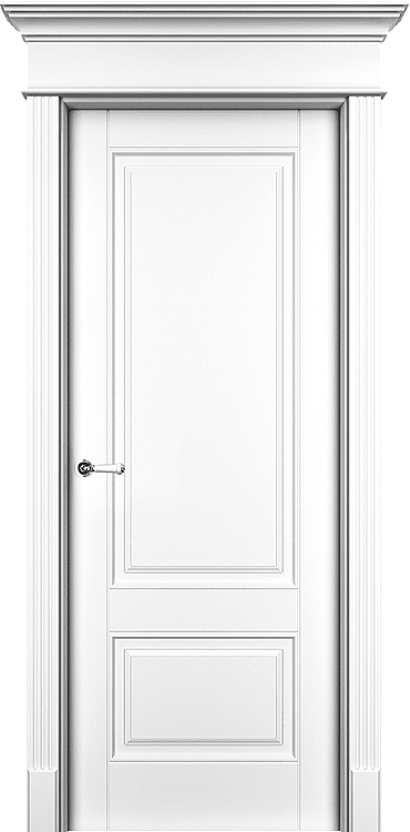 Белая межкомнатная дверь Оксфорд 2 с порталом