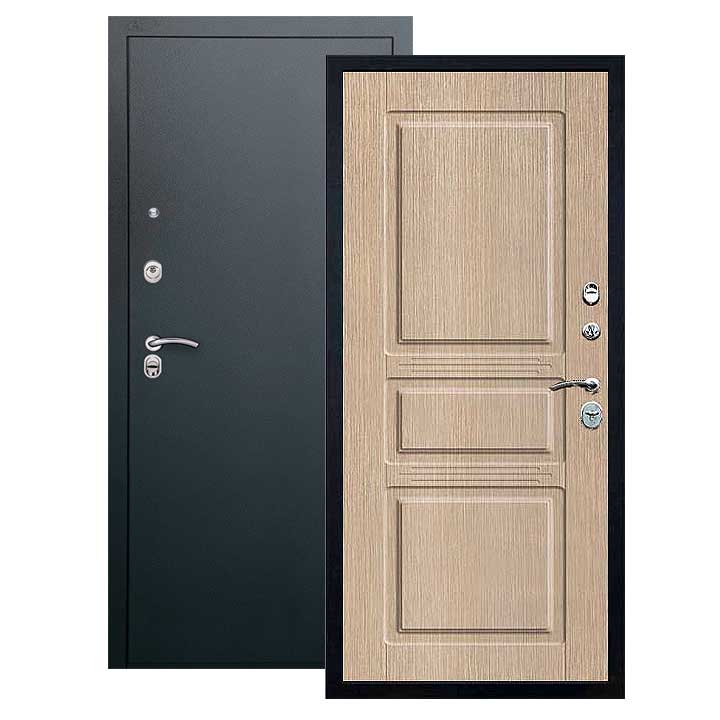 Дверь Сабина панель капучино, покрытие черный шелк