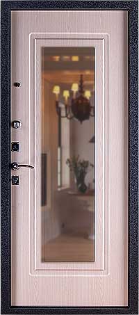 Зеркало на входной двери в беленом дубе