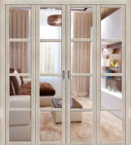 Дверь книжка с прозрачным стеклом Твигги цвет капучино