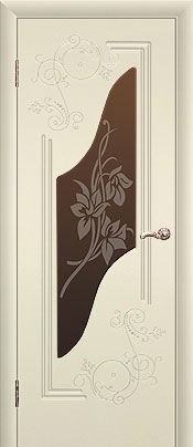 Каролина дверь в цвете ваниль со стеклом