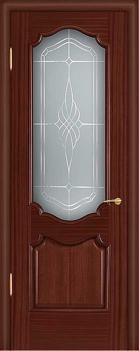 Дверь София шпон орех и стекло АП 6